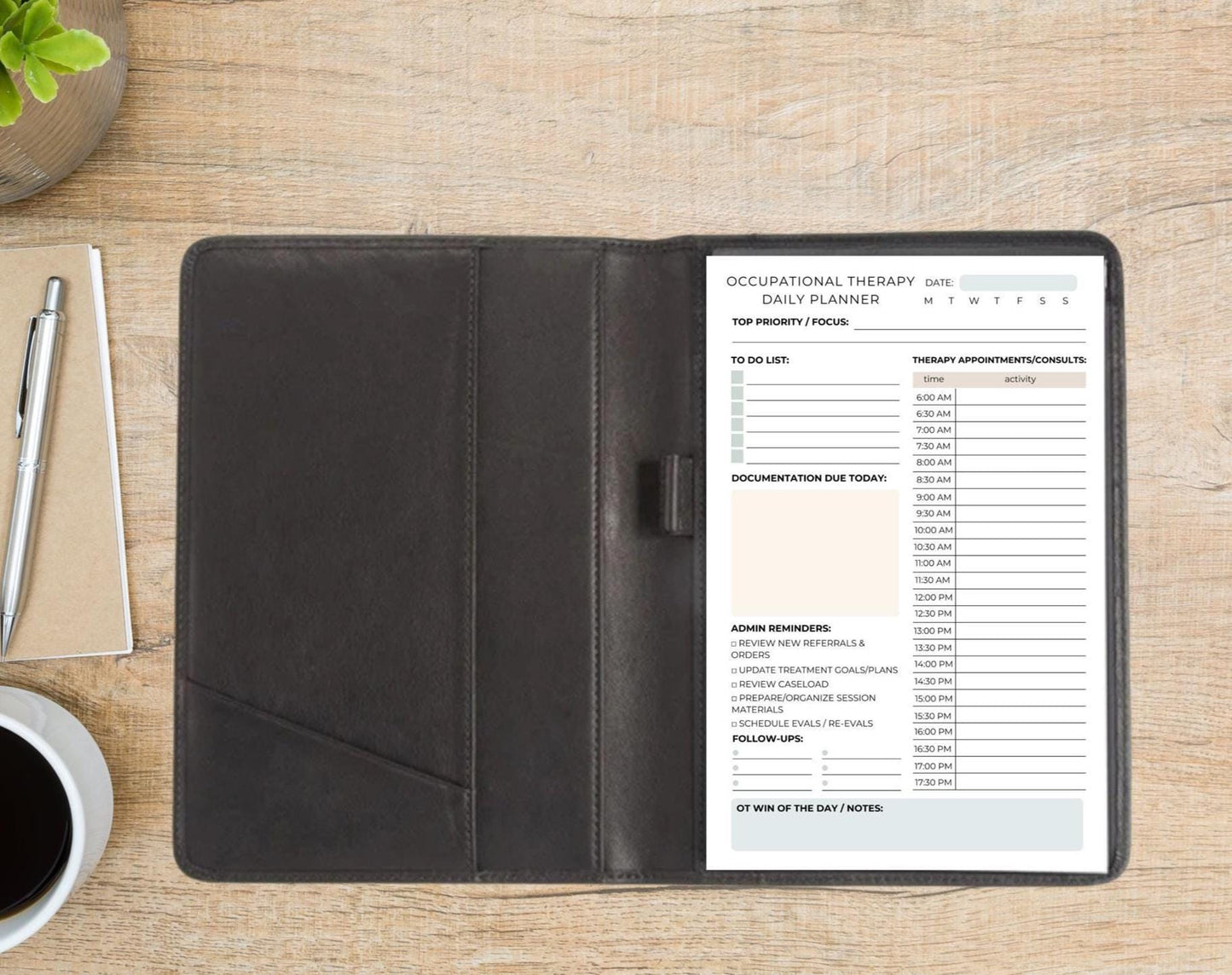 Occupational Therapist Daily Planner Notepad OT Schedule Organizer Inpatient & Outpatient Progress Notes To Do List Follow Ups OT Gift OTA