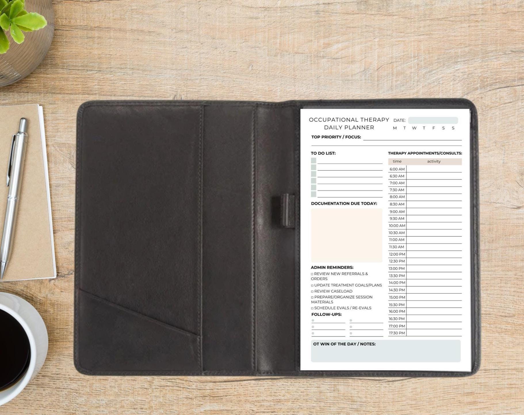 Occupational Therapist Daily Planner Notepad OT Schedule Organizer Inpatient & Outpatient Progress Notes To Do List Follow Ups OT Gift OTA