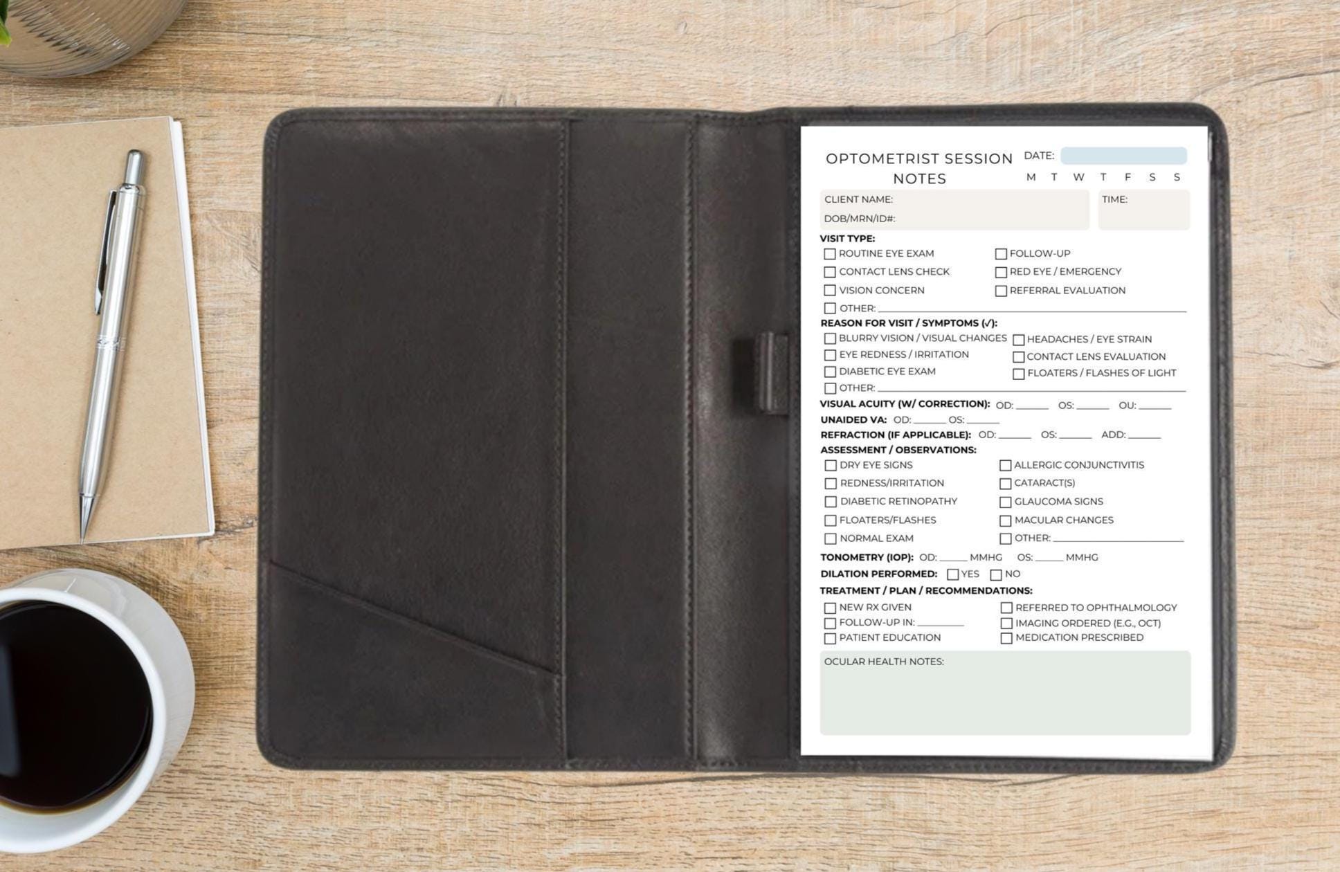 Optometrist Session Note Notepad | Eye Exam Notes | Vision Care Forms | Half Letter 5.5x8.5” | 50 Tear-Off Sheets for Eye Doctors Optometry