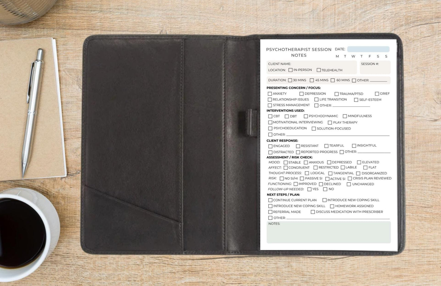 Psychotherapist Session Note Notepad | Therapy Progress Notes Pad | Mental Health Documentation | 5.5x8.5” | 50 Tear-Away Sheets