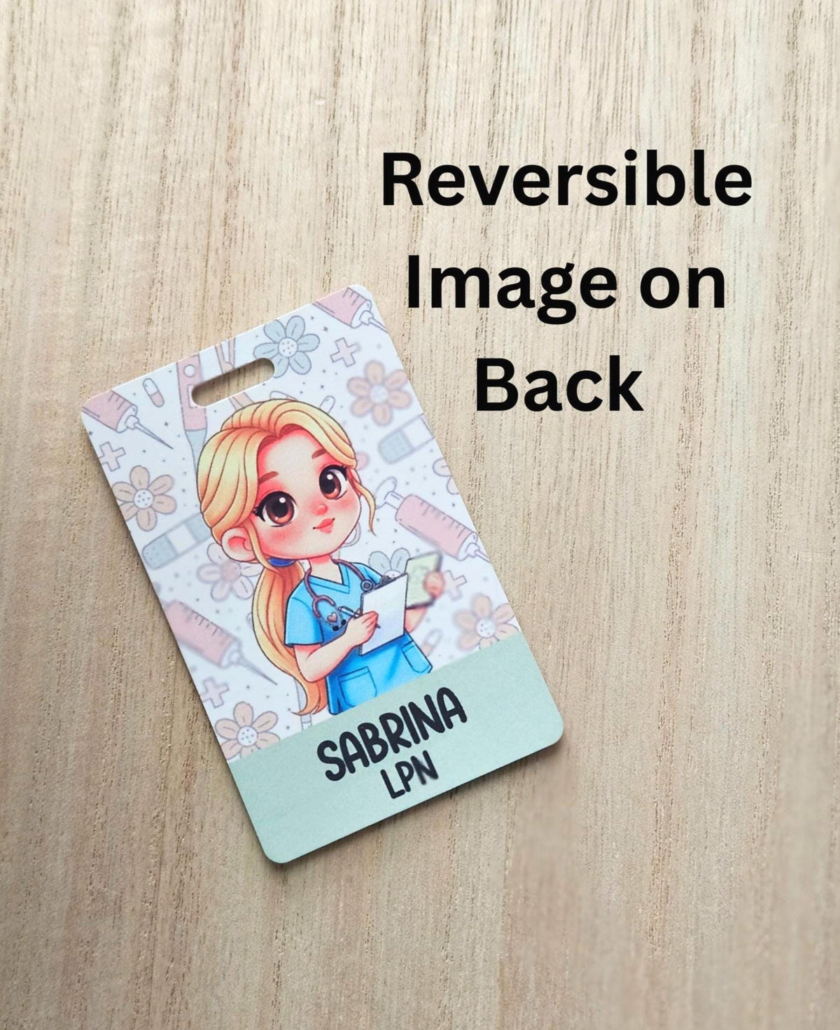 Reversible Nurse Badge Buddy | Personalized Flip Tags | Double-Sided Nursing ID Custom Name Tag Nursing Personalized Work Badge Holder