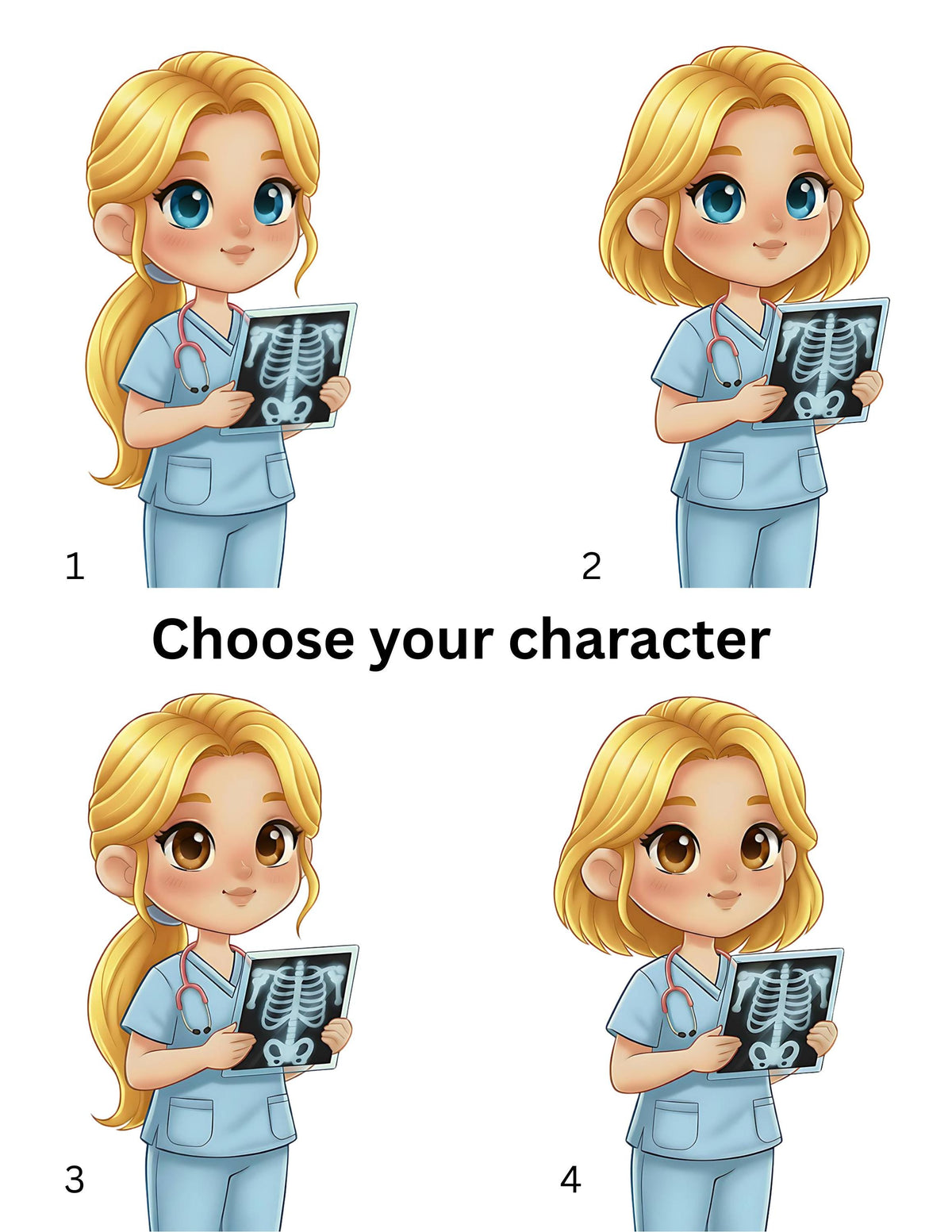 Custom Reversible X-Ray Tech Badge Buddy | Personalized Flip Reel | Double-Sided Radiology ID holder Imaging Name Tag Cartoon Image Holder