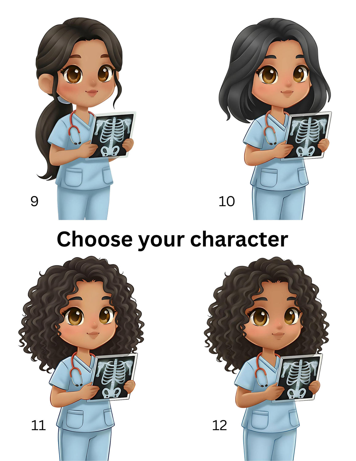 Custom Reversible X-Ray Tech Badge Buddy | Personalized Flip Reel | Double-Sided Radiology ID holder Imaging Name Tag Cartoon Image Holder