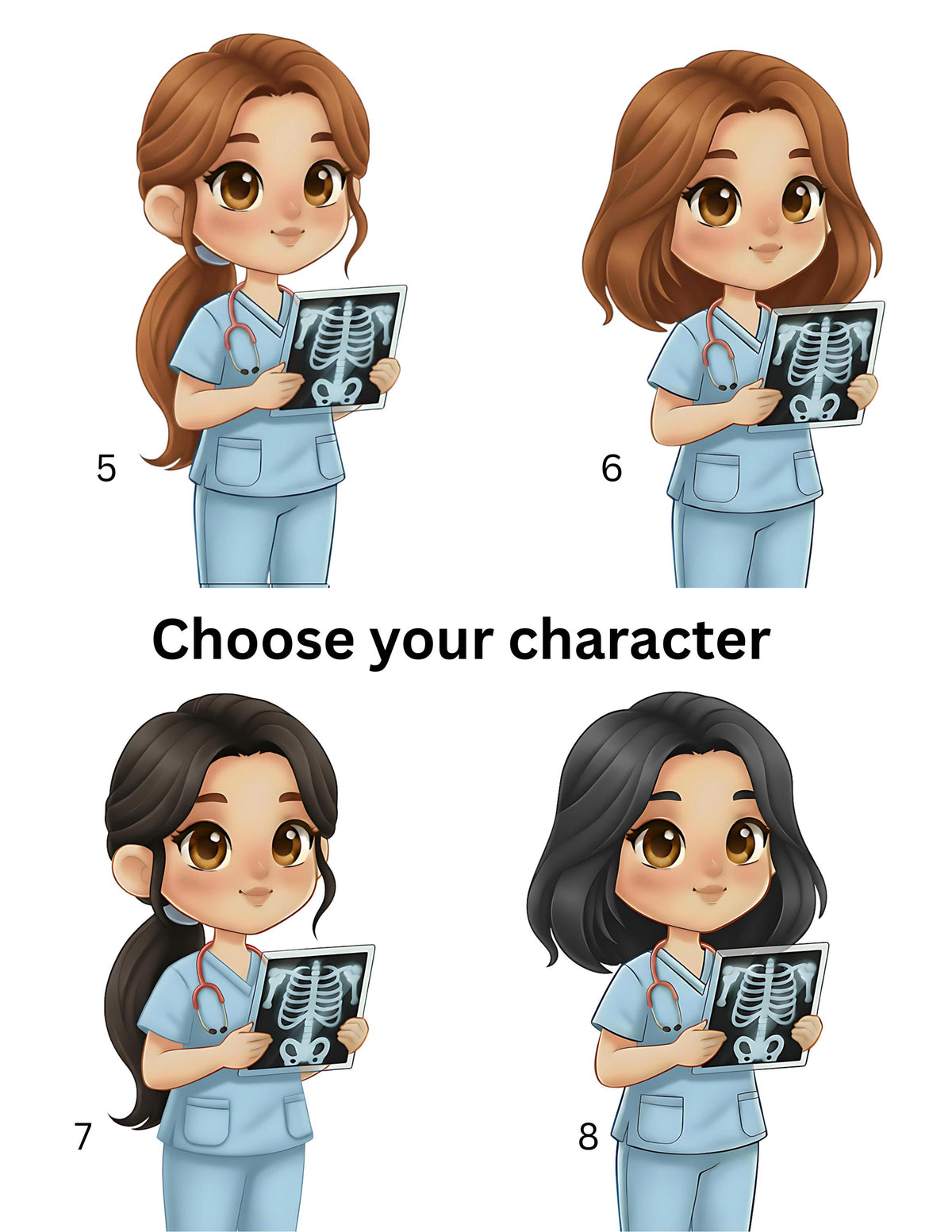 Custom Reversible X-Ray Tech Badge Buddy | Personalized Flip Reel | Double-Sided Radiology ID holder Imaging Name Tag Cartoon Image Holder