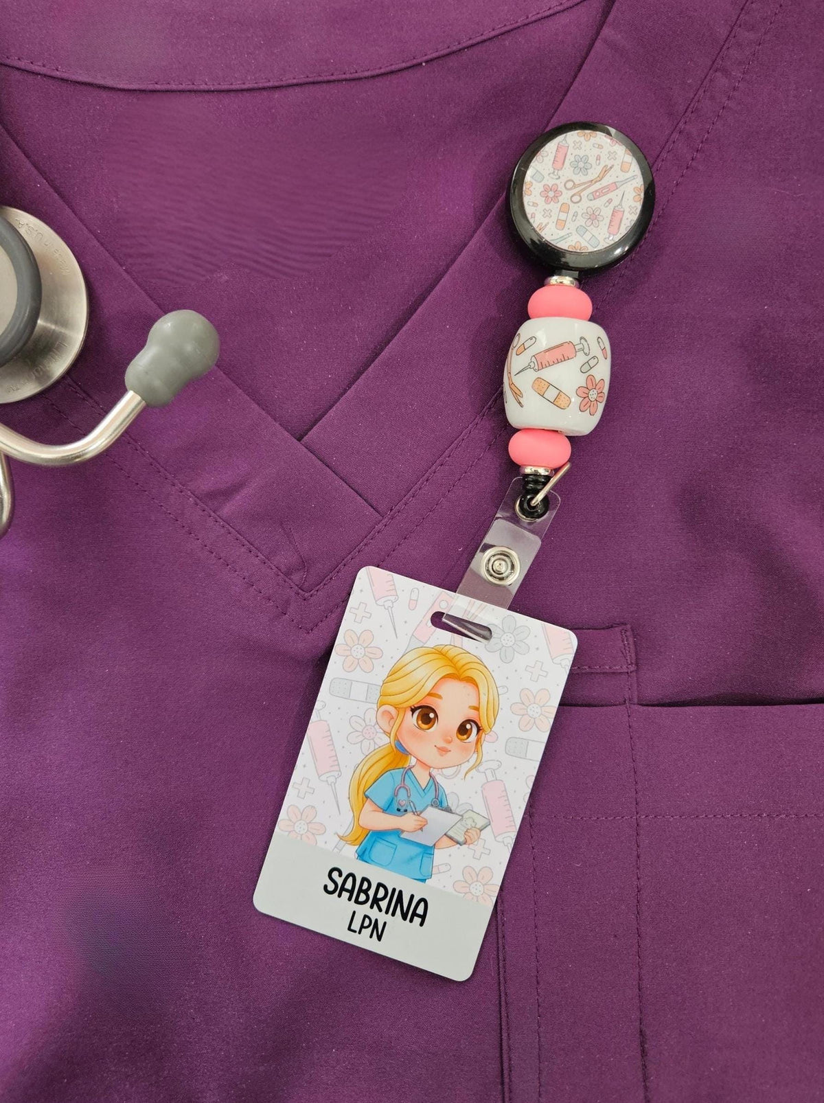Reversible Nurse Badge Buddy | Personalized Flip Tags | Double-Sided Nursing ID Custom Name Tag Nursing Personalized Work Badge Holder
