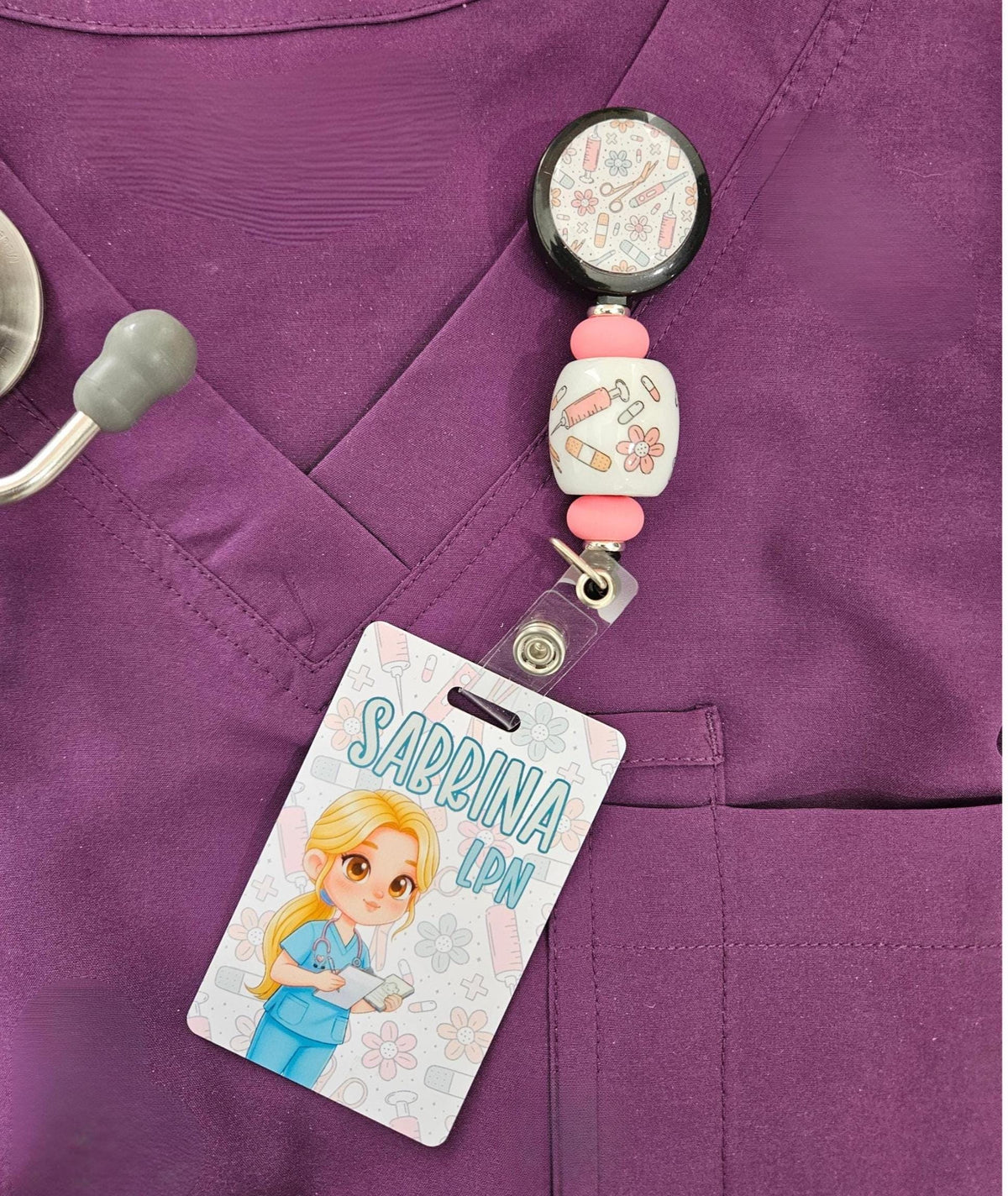 Reversible Nurse Badge Buddy | Personalized Flip Tags | Double-Sided Nursing ID Custom Name Tag Nursing Personalized Work Badge Holder