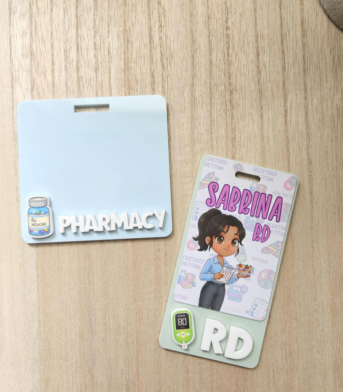 Custom 3D Badge Buddy, Badge Buddies, Badge Plates, ID Holder, Name Tag for Registered Nurse, Doctor, Teacher, dentist and midwife gift