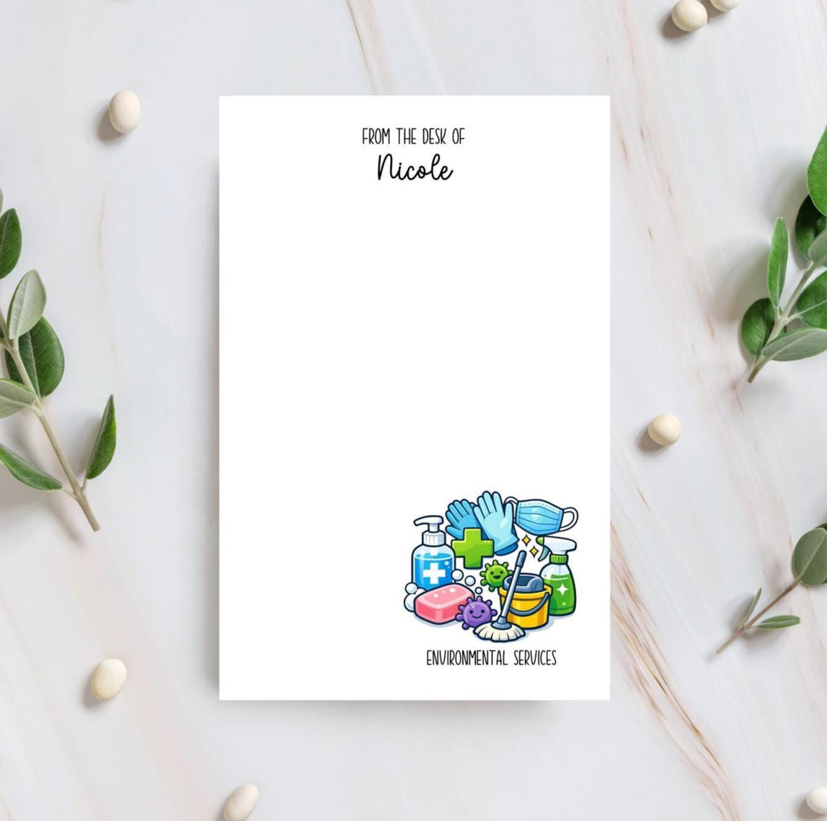 Custom Environmental Services Notepad, EVS Writing Pad, Professional Housekeeping Healthcare Stationery, Personalized Notepad