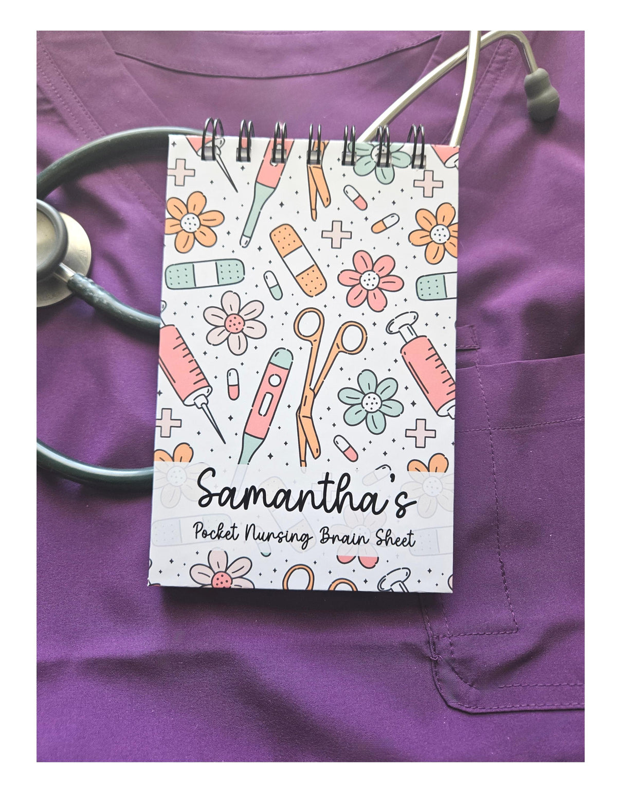 Pocket Nursing Brain Sheet Notebook 4x6 | Med Surg Nurse Report Pad | Clinical Shift Log | Nursing Student Organizer | New Grad Nurse Gift