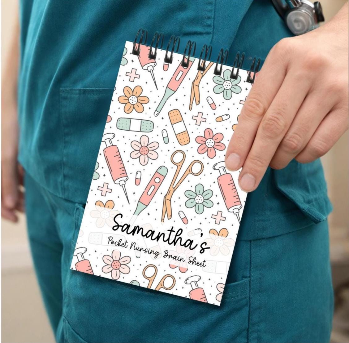 Pocket Nursing Brain Sheet Notebook 4x6 | Med Surg Nurse Report Pad | Clinical Shift Log | Nursing Student Organizer | New Grad Nurse Gift