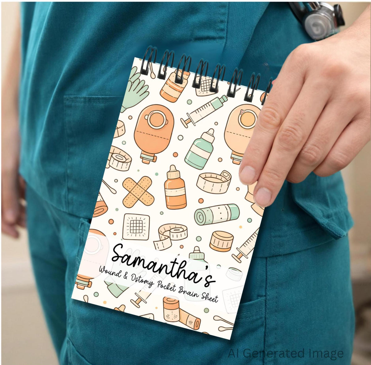 Wound & Ostomy Care Pocket Brain Sheet Notepad | WOC Nurse Clinical Notes | Wound Assessment Pocket Notebook | 4x6 Wound Care Workflow Pad