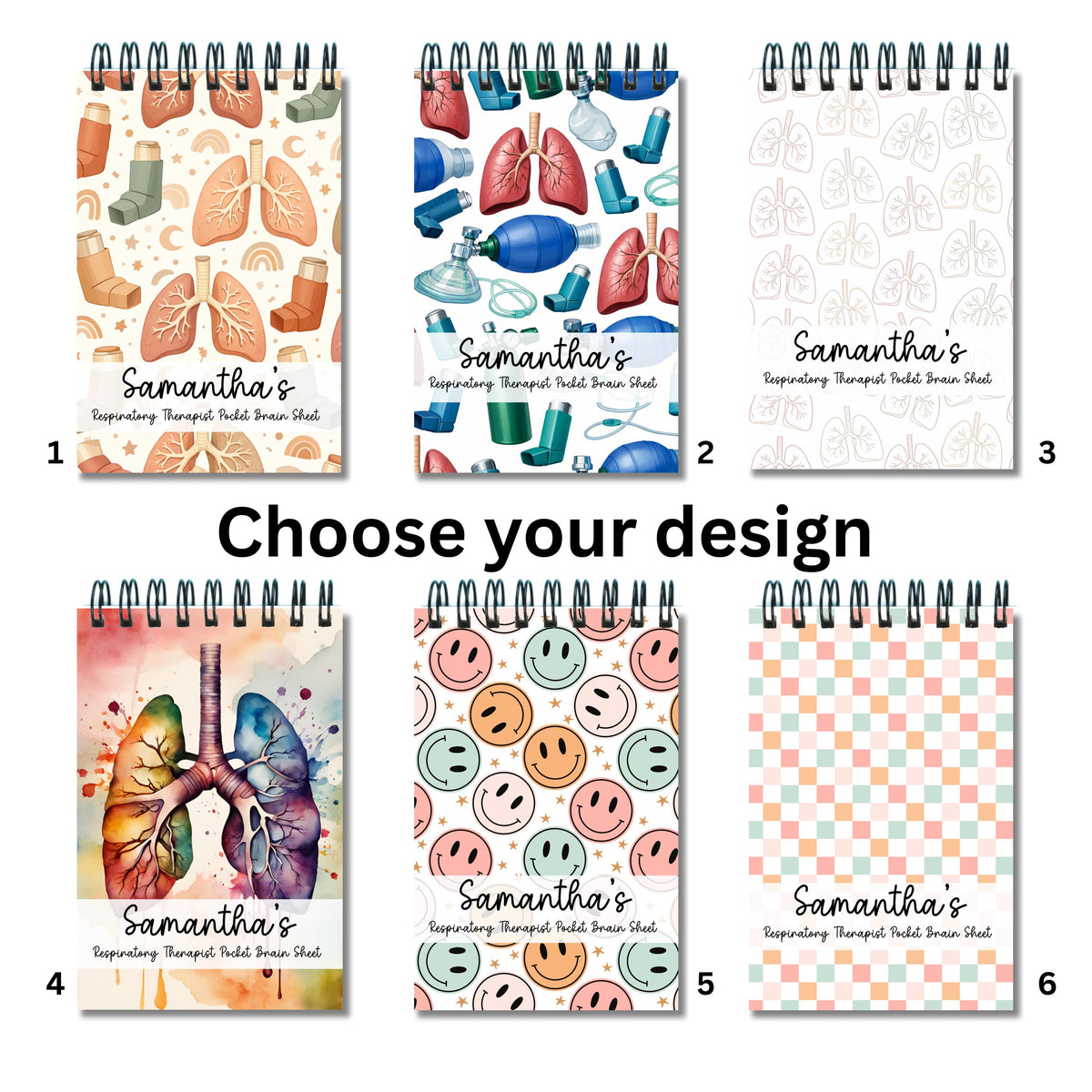 Respiratory Therapist Pocket Brain Sheet Notepad | RT Clinical Reference Pad | ICU Respiratory Therapy Notes | 4x6 RT Shift Notebook