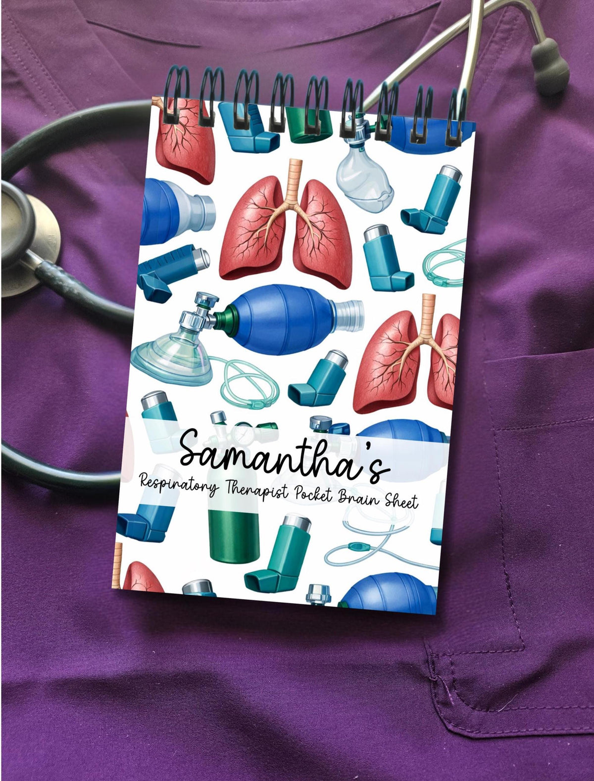 Respiratory Therapist Pocket Brain Sheet Notepad | RT Clinical Reference Pad | ICU Respiratory Therapy Notes | 4x6 RT Shift Notebook
