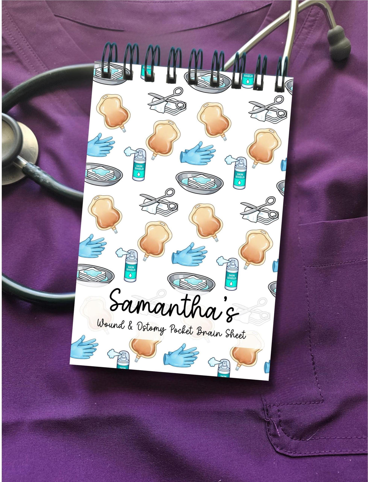 Wound & Ostomy Care Pocket Brain Sheet Notepad | WOC Nurse Clinical Notes | Wound Assessment Pocket Notebook | 4x6 Wound Care Workflow Pad