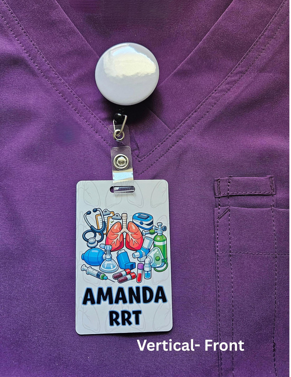 Custom Reversible Respiratory Therapist Badge Buddy, Personalized Respiratory Therapy ABG Normal Ranges & Oxygen Reference Guide, RT Student