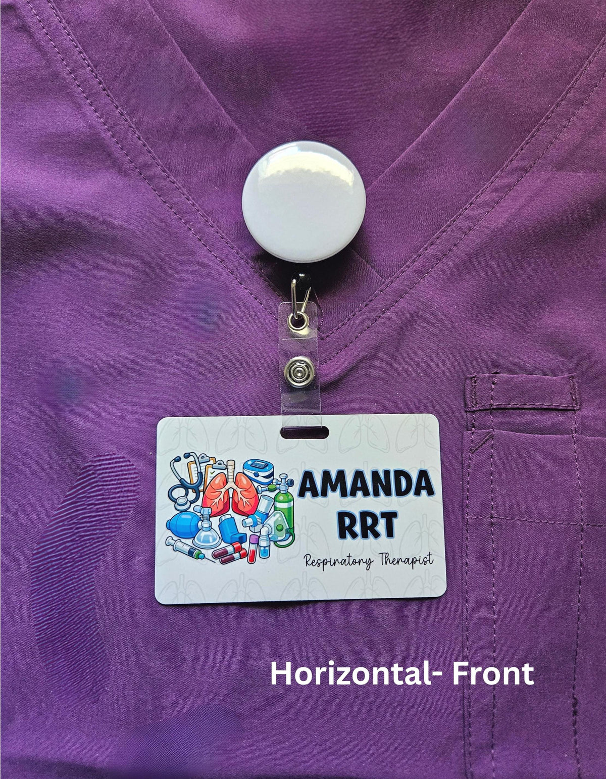 Custom Reversible Respiratory Therapist Badge Buddy, Personalized Respiratory Therapy ABG Normal Ranges & Oxygen Reference Guide, RT Student