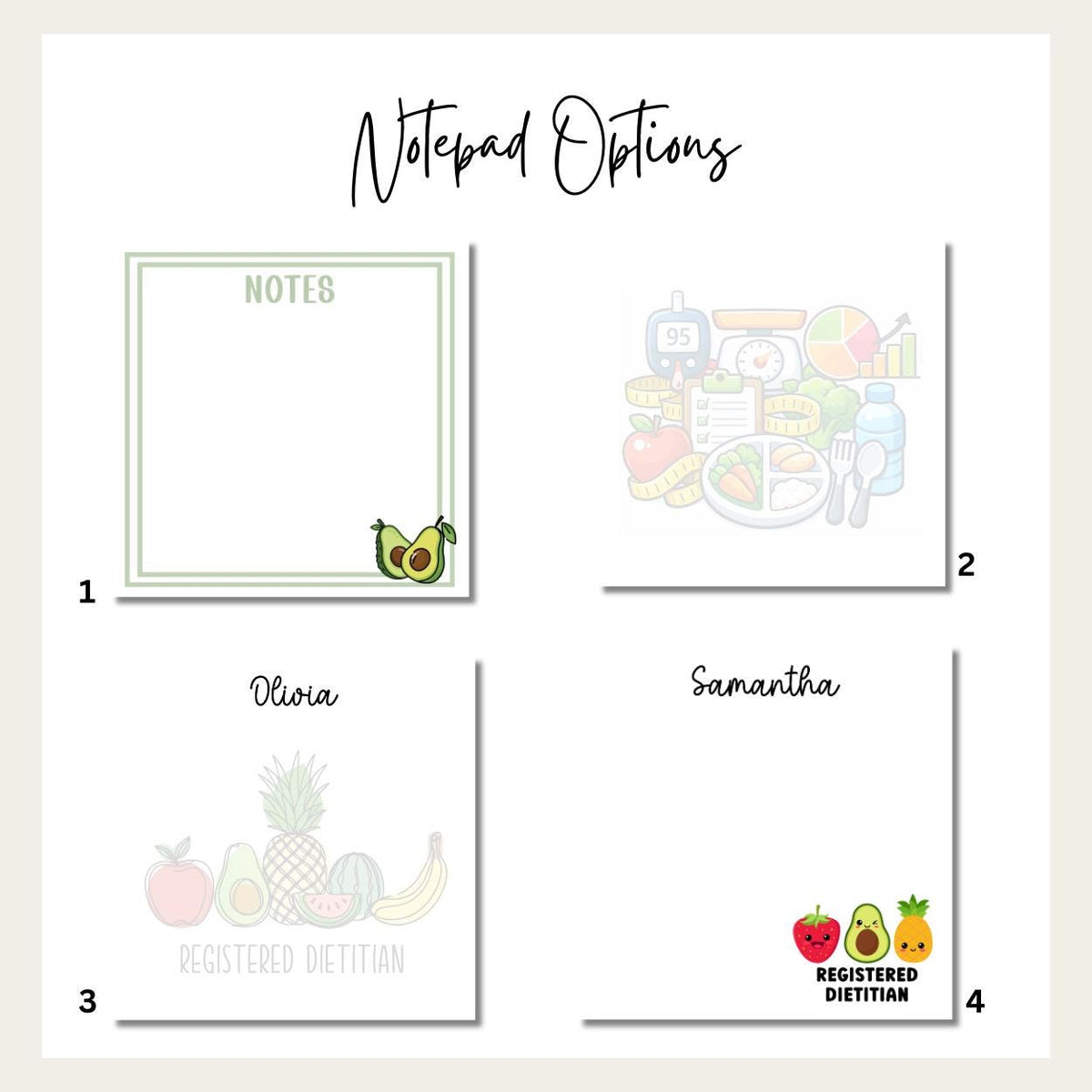 Personalized Notepad Refills | 3x3 Tear Away Memo Pads | Custom Refill Notepads | Professional Office Stationery | Acrylic Holder Refill