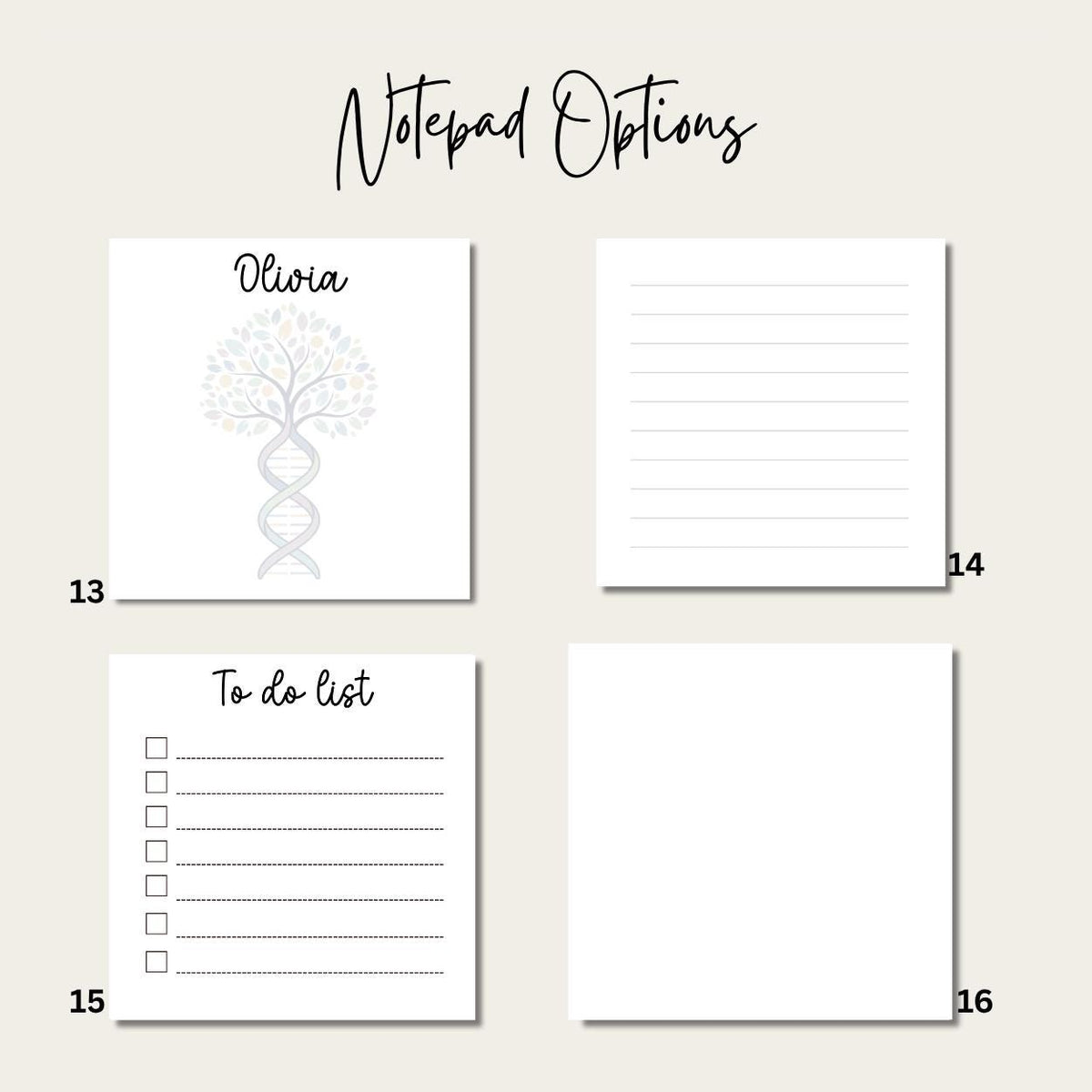 Personalized Notepad Refills | 3x3 Tear Away Memo Pads | Custom Refill Notepads | Professional Office Stationery | Acrylic Holder Refill
