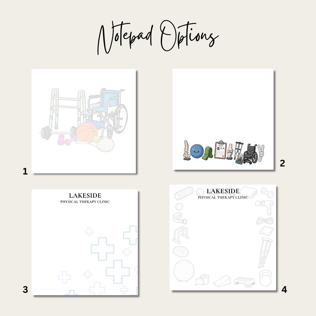 Personalized Physical Therapy Notepad Holder, Acrylic PT Desk Notepad Holder, Custom Physical Therapy Clinic Desk Accessory Physiotherapist