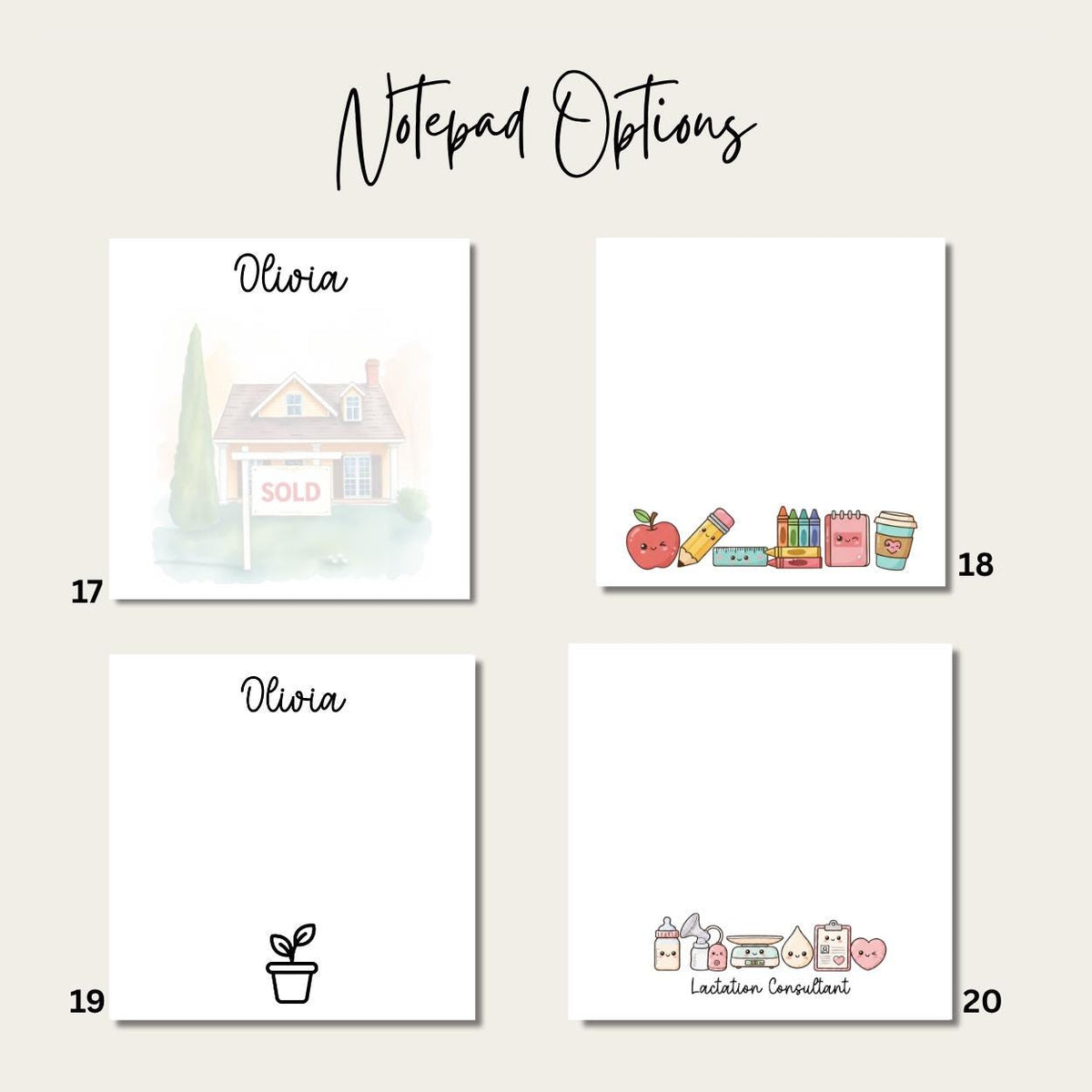 Personalized Notepad Refills | 3x3 Tear Away Memo Pads | Custom Refill Notepads | Professional Office Stationery | Acrylic Holder Refill
