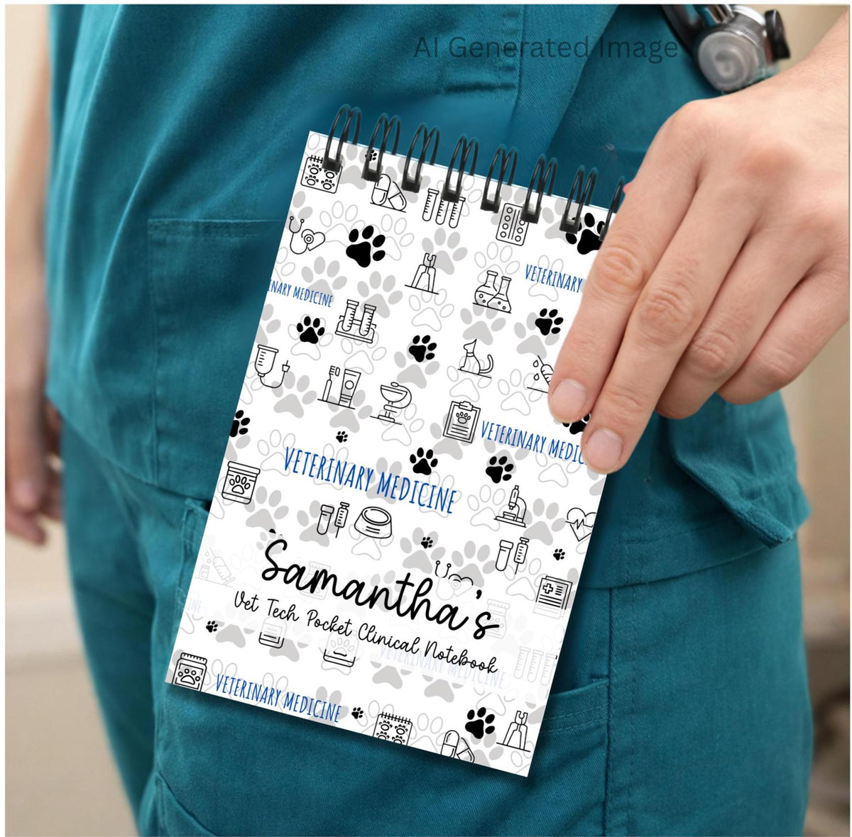 Veterinary Technician Pocket Notebook | Vet Tech Clinical Workflow Brain Sheet | 4x6 Spiral Shift Notes | Veterinary Student Gift New Grad