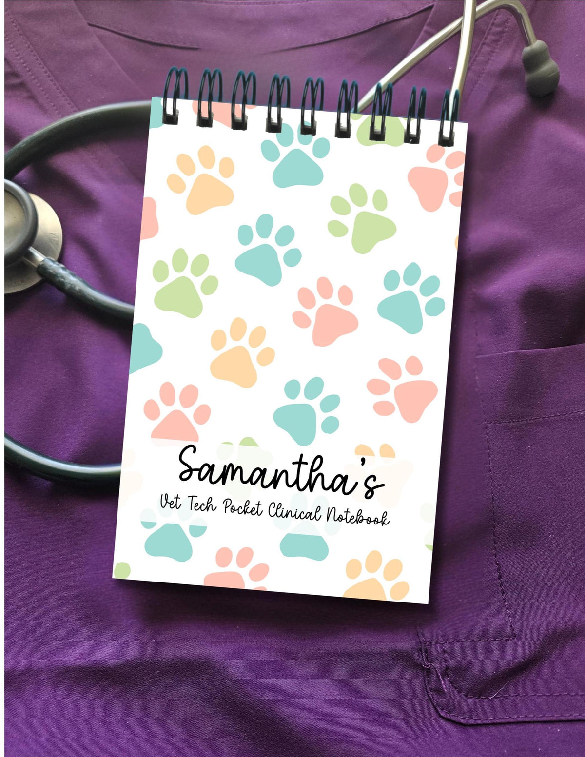 Veterinary Technician Pocket Notebook | Vet Tech Clinical Workflow Brain Sheet | 4x6 Spiral Shift Notes | Veterinary Student Gift New Grad