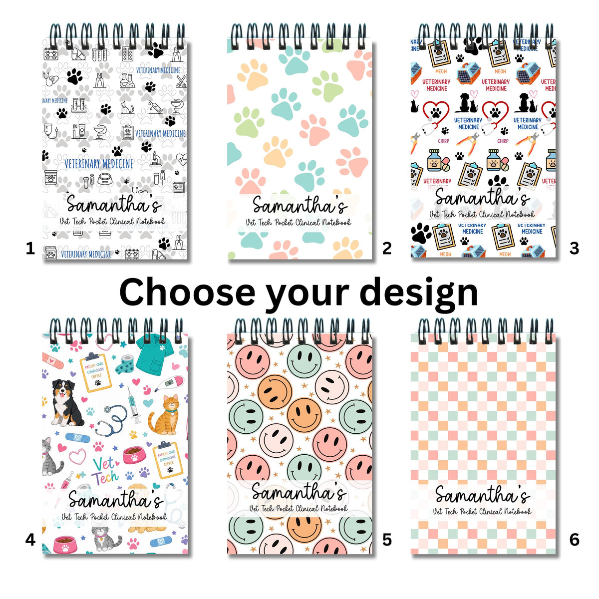 Veterinary Technician Pocket Notebook | Vet Tech Clinical Workflow Brain Sheet | 4x6 Spiral Shift Notes | Veterinary Student Gift New Grad